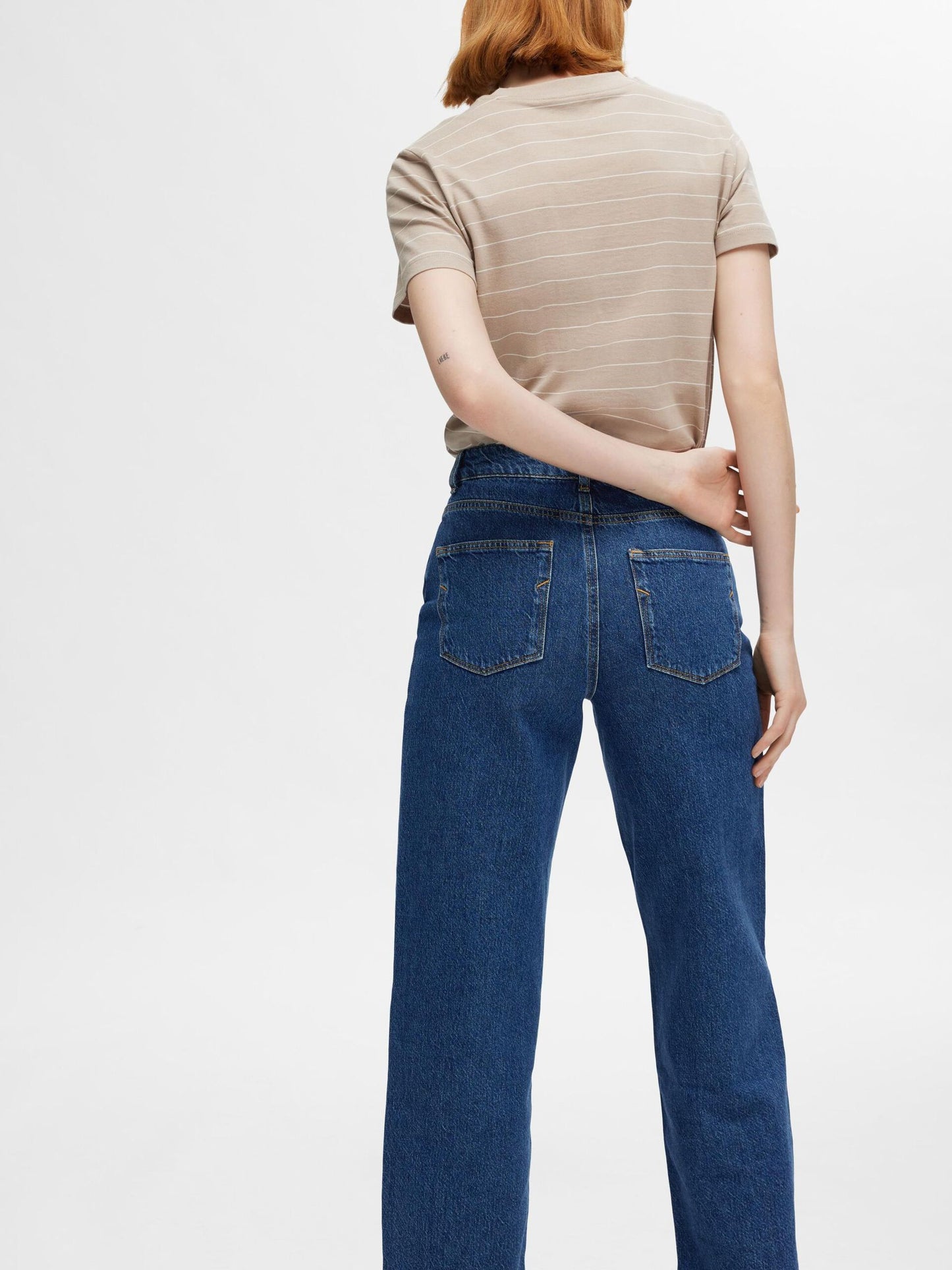 Selected Femme Straight Crop Jeans - Medium Blue Denim