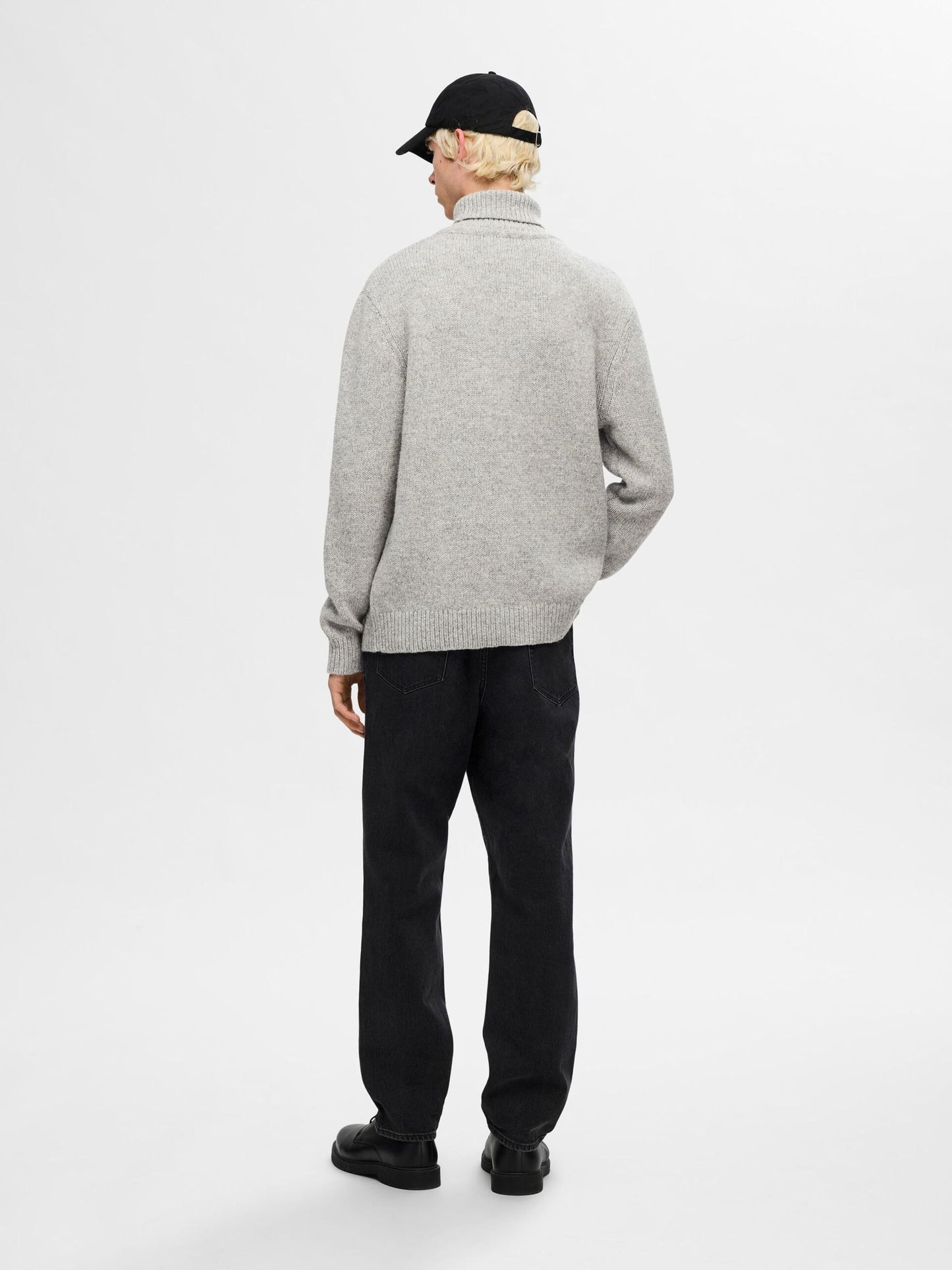 Selected Homme Roll Neck Pullover - Light Grey Melange