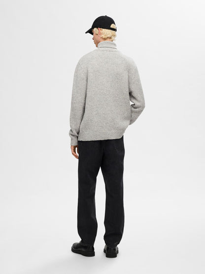 Selected Homme Roll Neck Pullover - Light Grey Melange