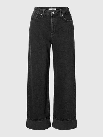 Selected Femme Roby High Waisted Jeans - Black