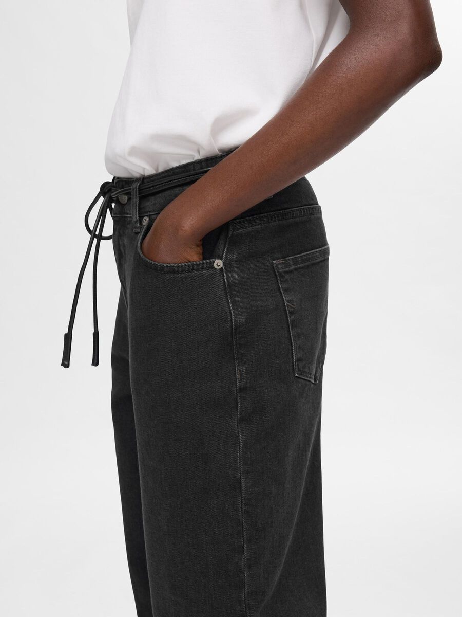 Selected Femme Roby High Waisted Jeans - Black