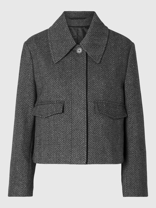 Selected Femme Henny Short Wool Jacket - Ash