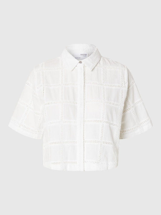 Selected Femme Cropped Shirt - White