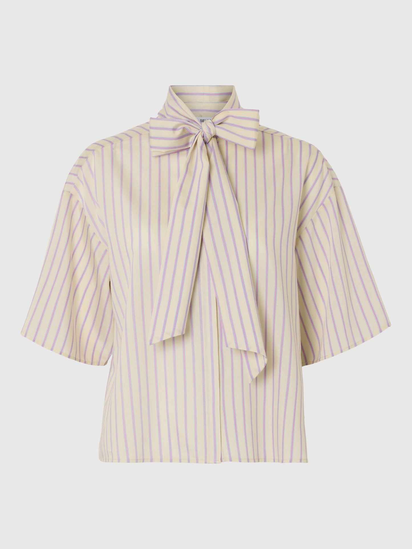 Selected Femme Juno 3/4 Bow Shirt  - Birch