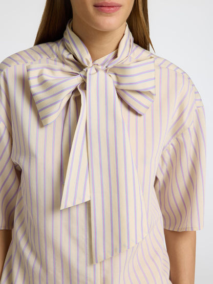 Selected Femme Juno 3/4 Bow Shirt  - Birch