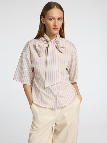 Selected Femme Juno 3/4 Bow Shirt  - Birch