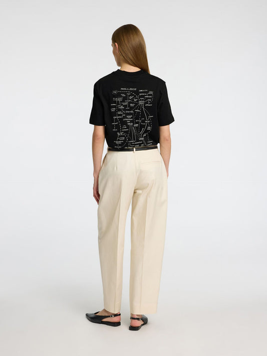 Selected Femme Relax Colwoman Printed  Tee - Black