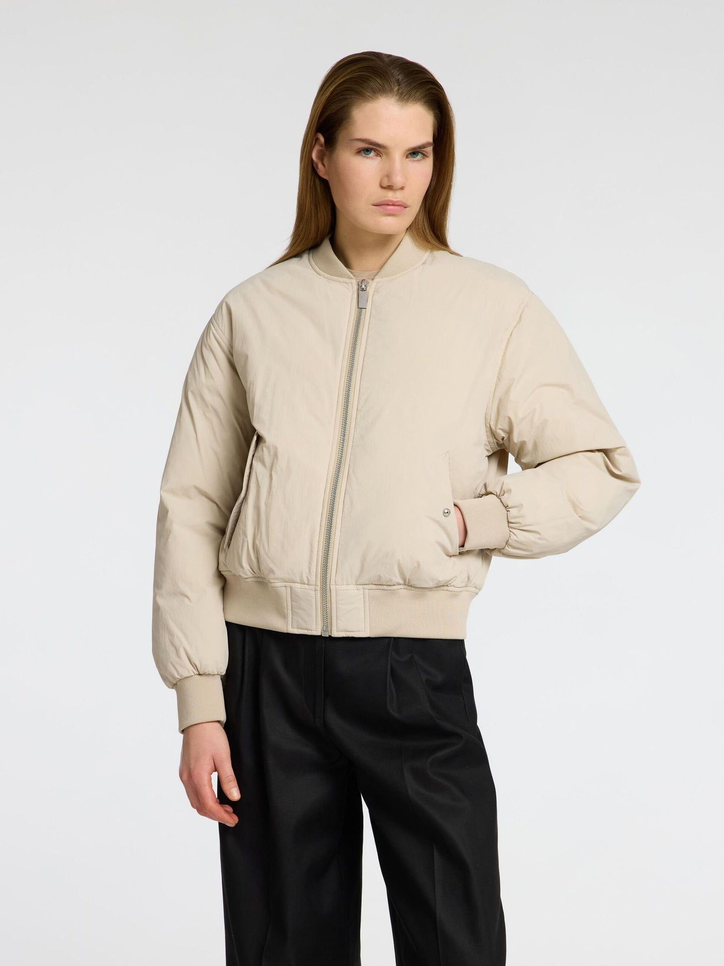 Selected Femme Emma Bomber Jacket - Beige