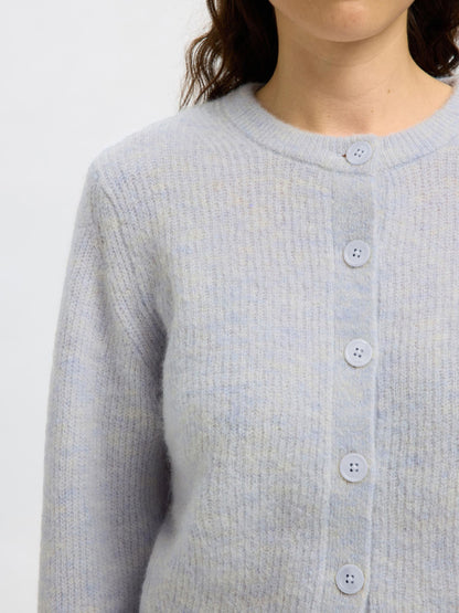 Selected Sia Ras Knit Cropped Cardigan - Ancient Water