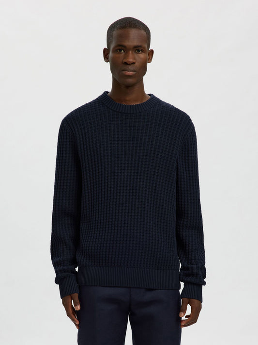 Selected Tom Long Sleeve Knit Crew Neck- Sky Captain