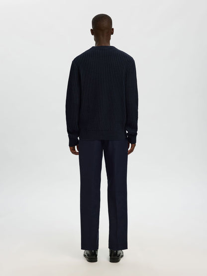 Selected Tom Long Sleeve Knit Crew Neck- Sky Captain