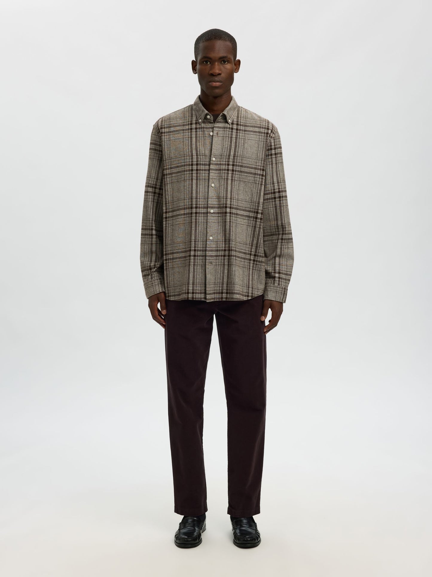 Selected  Regfred Structured Overshirt - Delicioso Brown