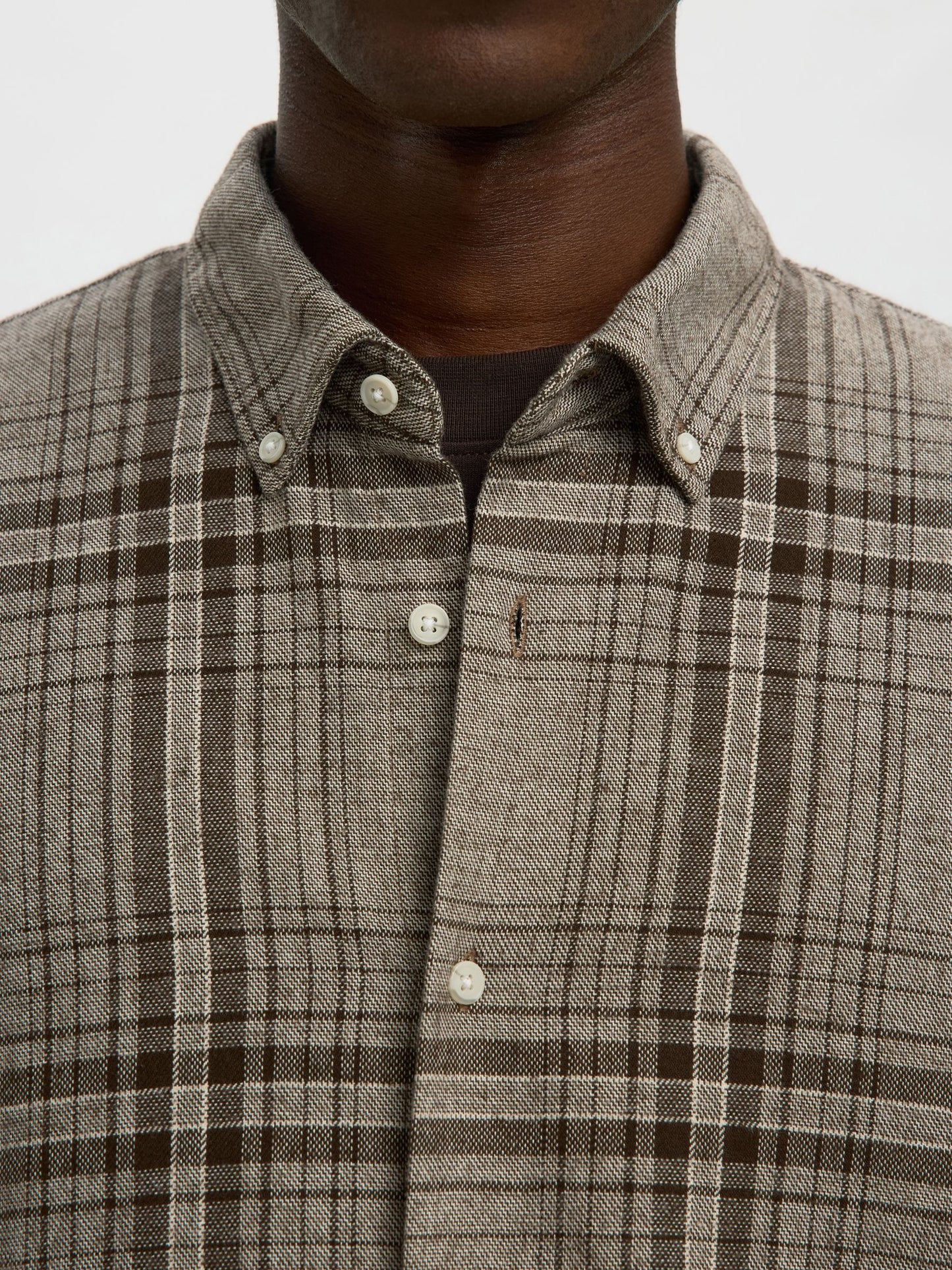 Selected  Regfred Structured Overshirt - Delicioso Brown