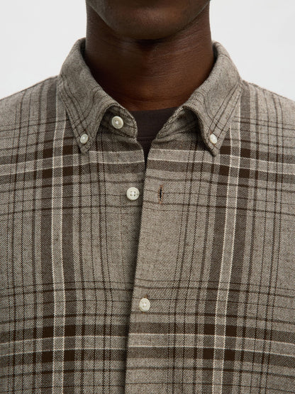 Selected  Regfred Structured Overshirt - Delicioso Brown