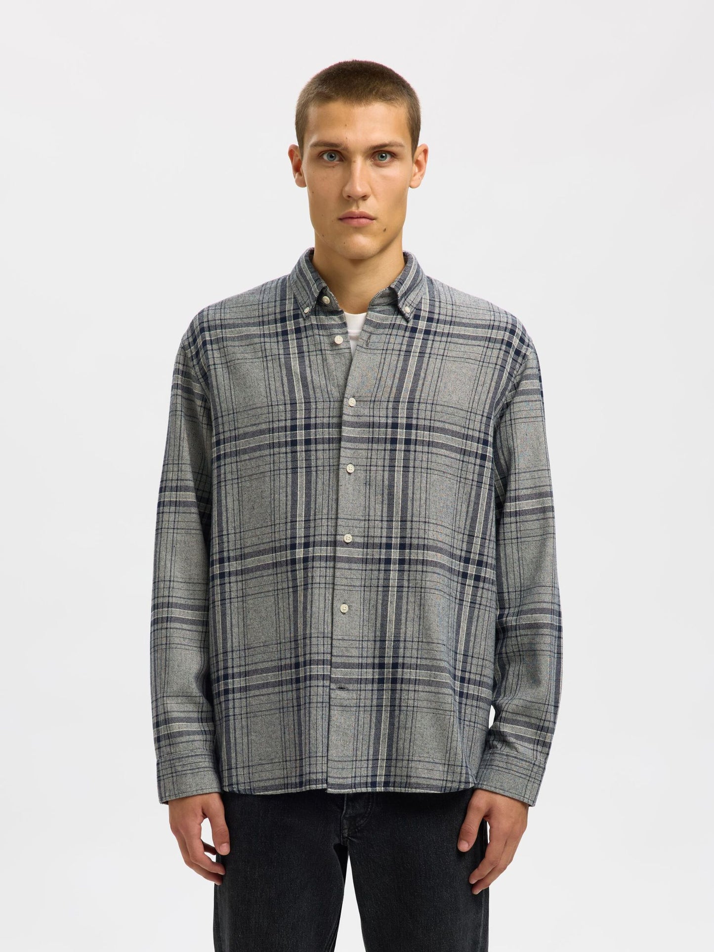 Selected Noah Long Sleeve Shirt - Sky Captain