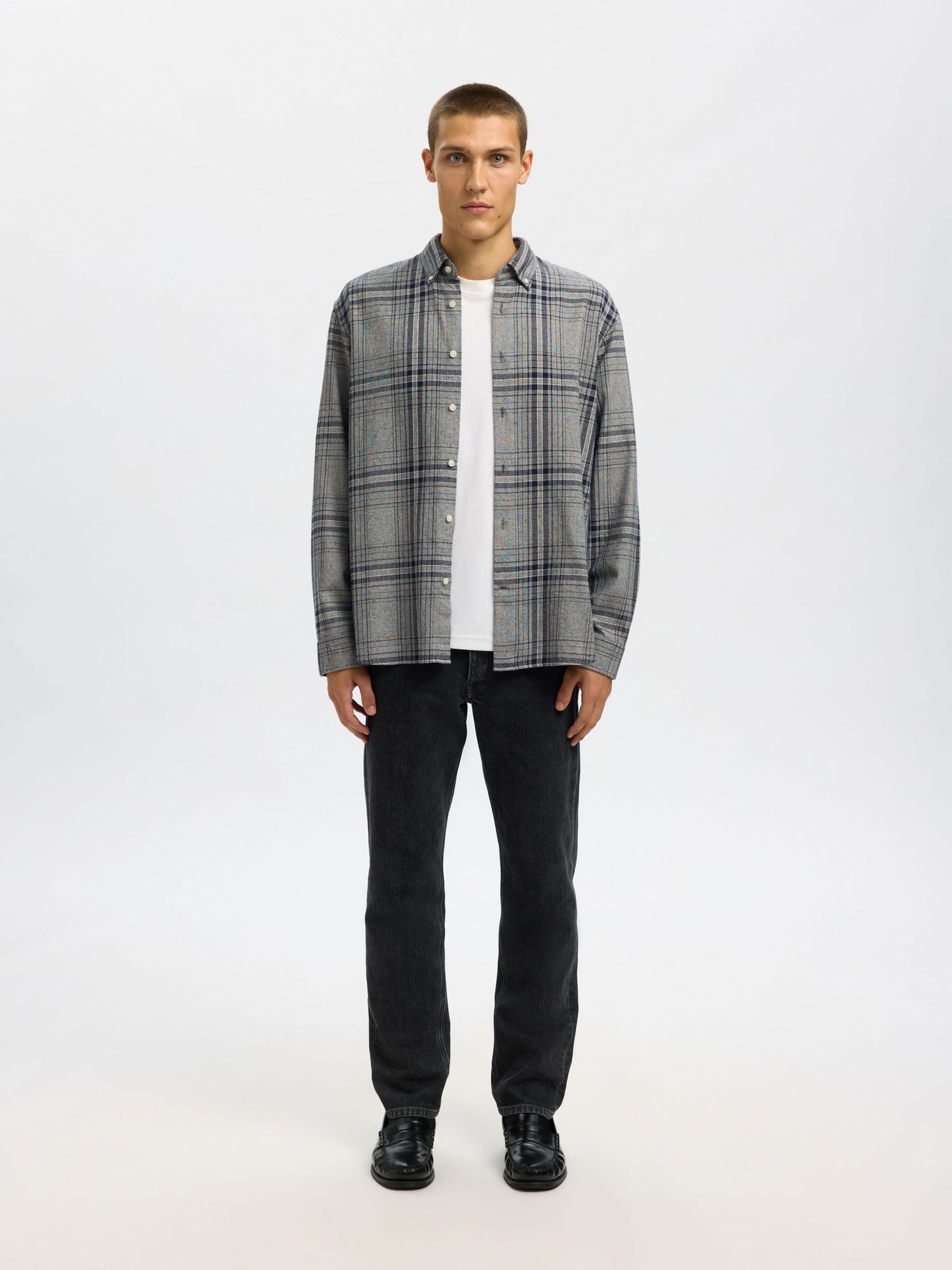 Selected Noah Long Sleeve Shirt - Sky Captain