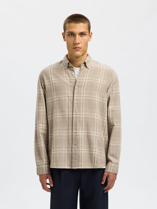 Selected Noah Long Sleeve Shirt - Asparagus