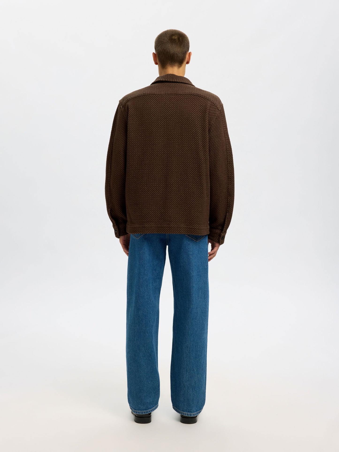 Selected  Regfred Structured Overshirt - Delicioso Brown