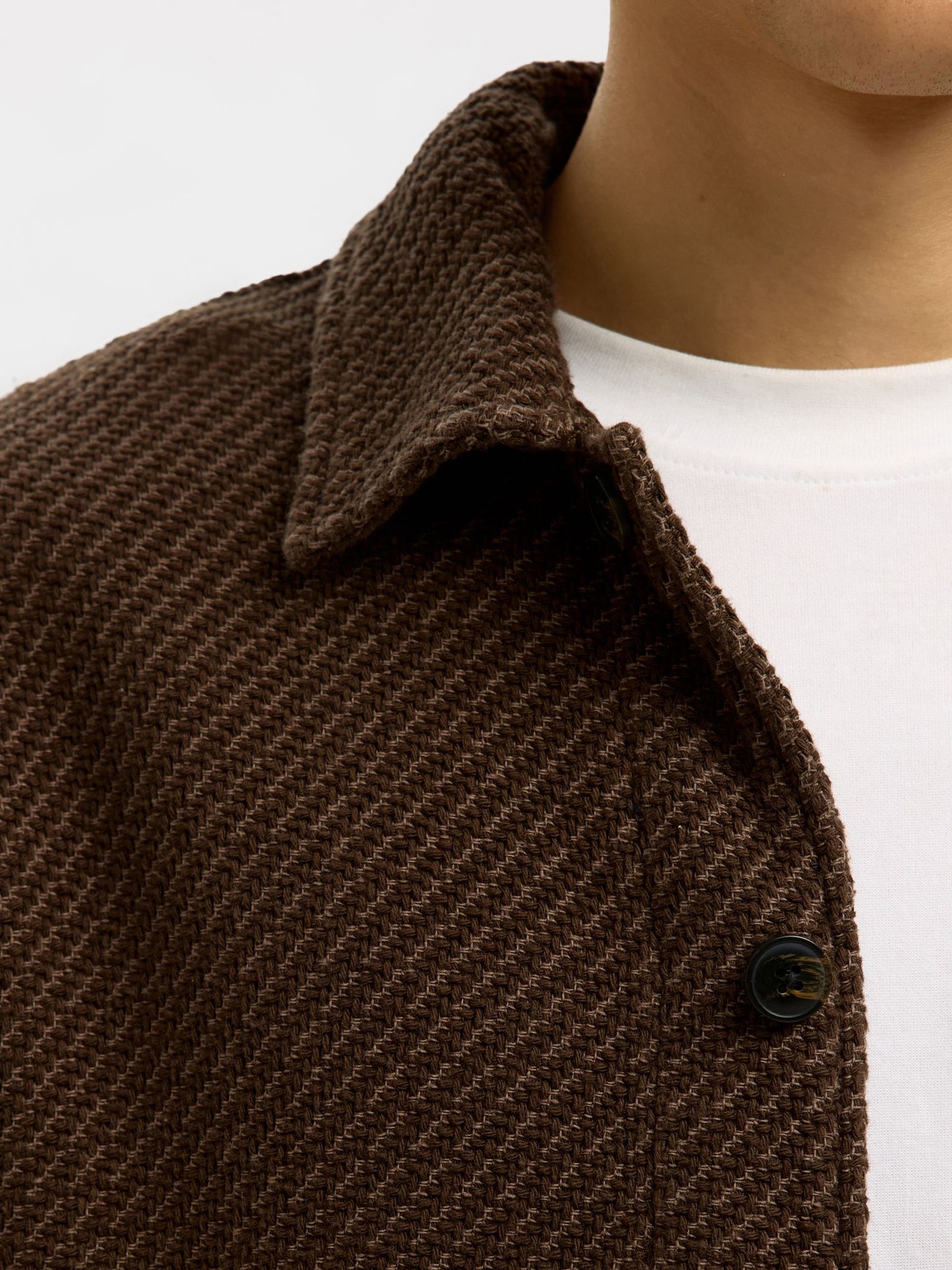 Selected  Regfred Structured Overshirt - Delicioso Brown