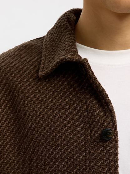 Selected  Regfred Structured Overshirt - Delicioso Brown