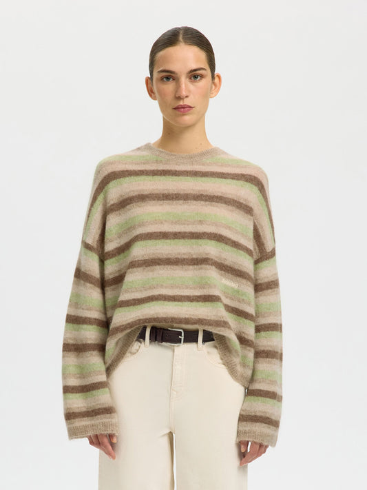 Selected Cashmere Stripe Knit Pullover