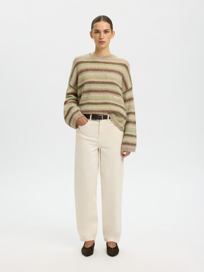 Selected Cashmere Stripe Knit Pullover