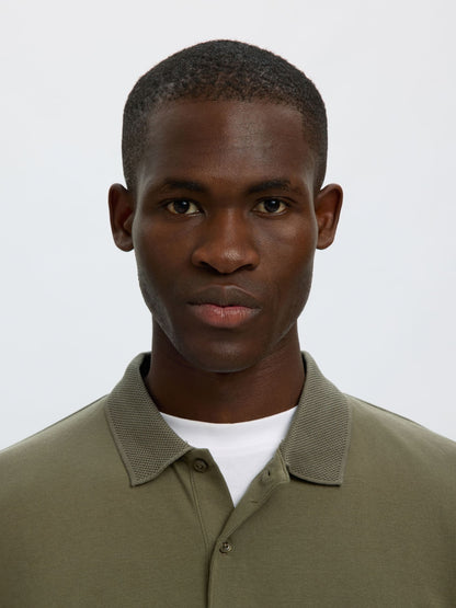 Selected Fave Button Short Sleeve Polo - Kalamata