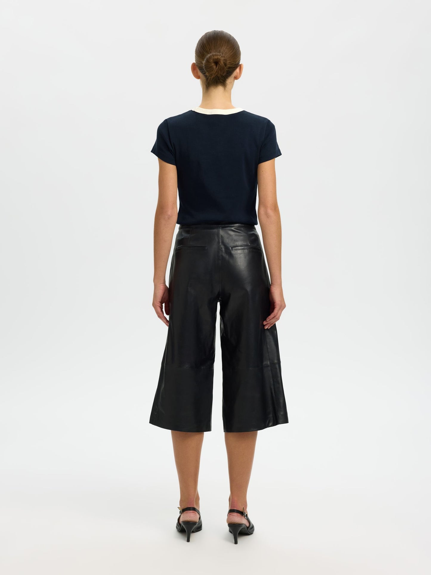 Selected Milly Short Sleeve Cotton Tee - Dark Sapphire