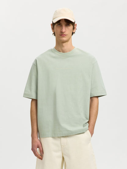 Selected Norman License Tee - Aqua Grey