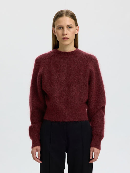 Selected Mira Mohair Blend Knit - Tawny Port