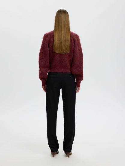 Selected Mira Mohair Blend Knit - Tawny Port