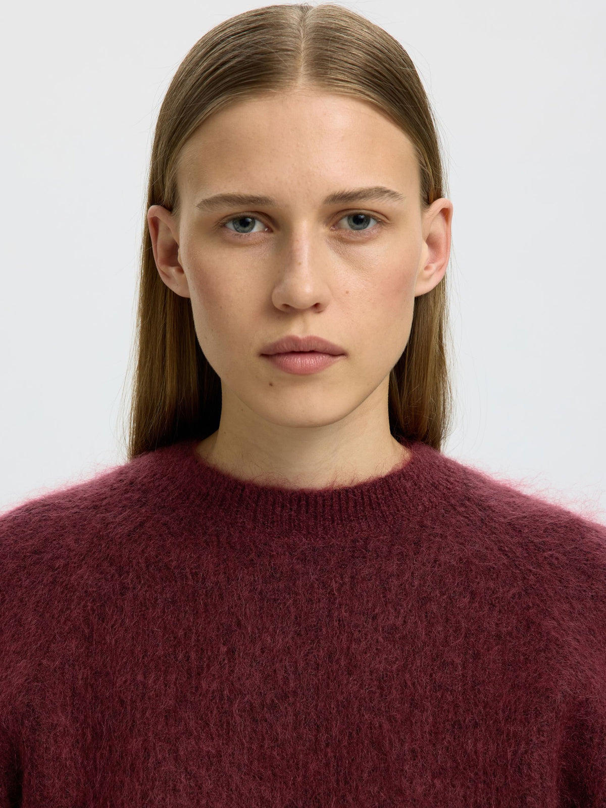 Selected Mira Mohair Blend Knit - Tawny Port