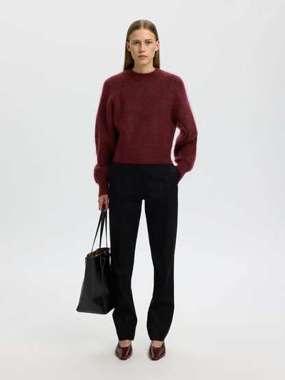 Selected Mira Mohair Blend Knit - Tawny Port