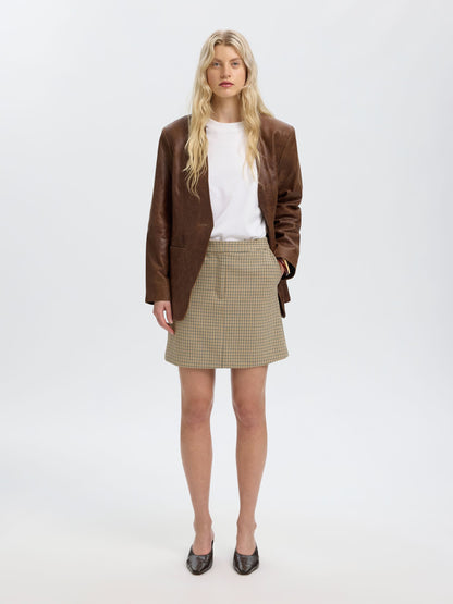 Selected Slwelara Mini Skirt - Monks Robe