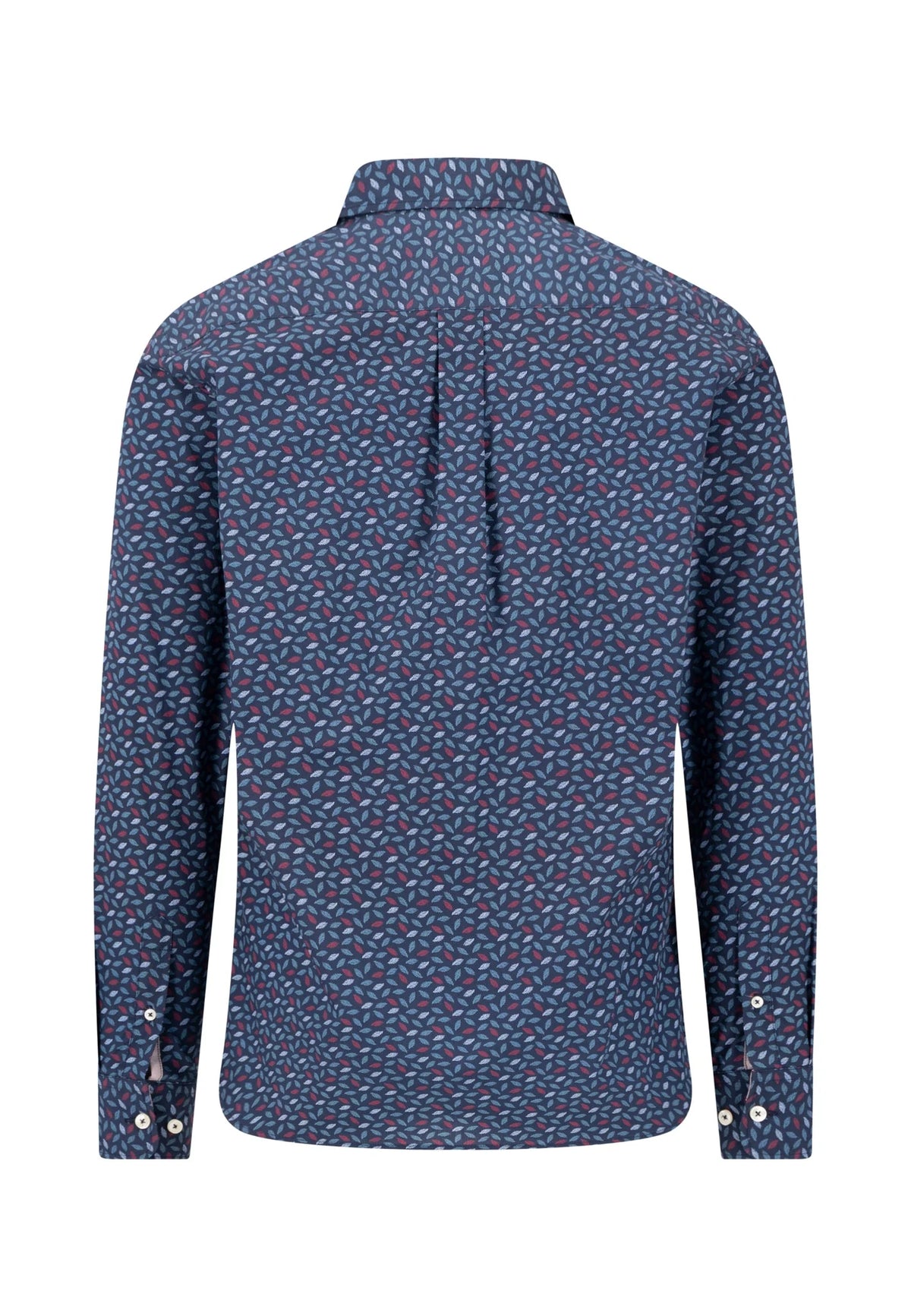Fynch Hatton Winter Leaf Print Shirt- Brick