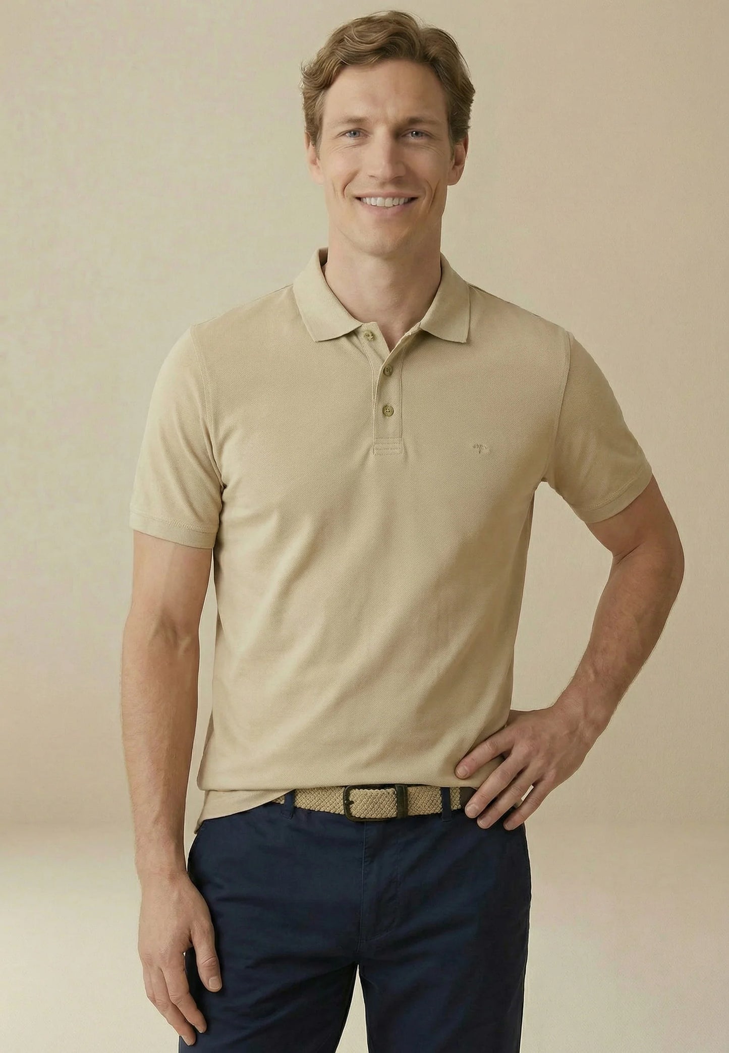 Fynch Hatton Cotton Pique Polo Shirt - Pistachio