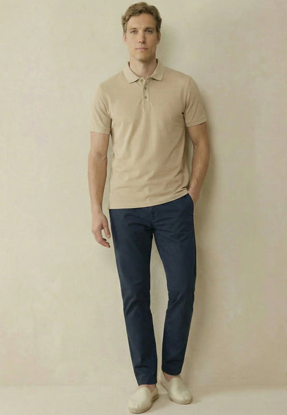 Fynch Hatton Cotton Pique Polo Shirt - Pistachio