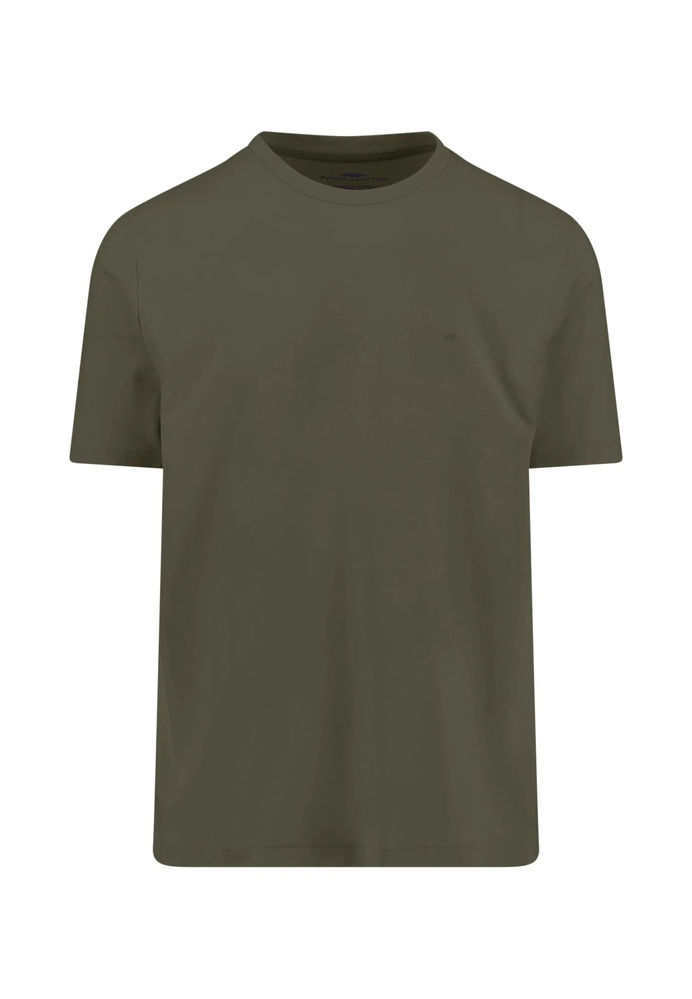 Fynch Hatton Cotton Round Neck T-Shirt - Dark Khaki