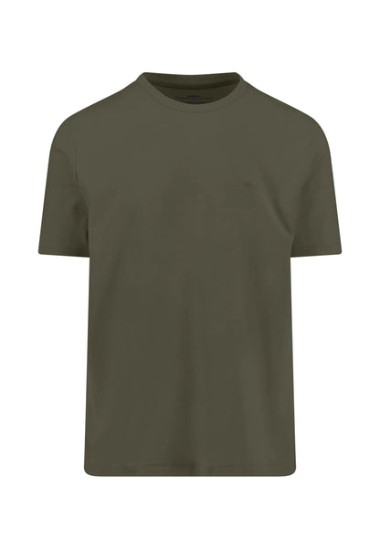 Fynch Hatton Cotton Round Neck T-Shirt - Dark Khaki