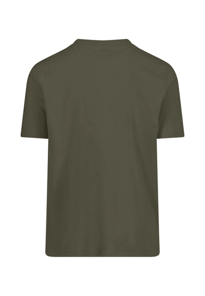 Fynch Hatton Cotton Round Neck T-Shirt - Dark Khaki