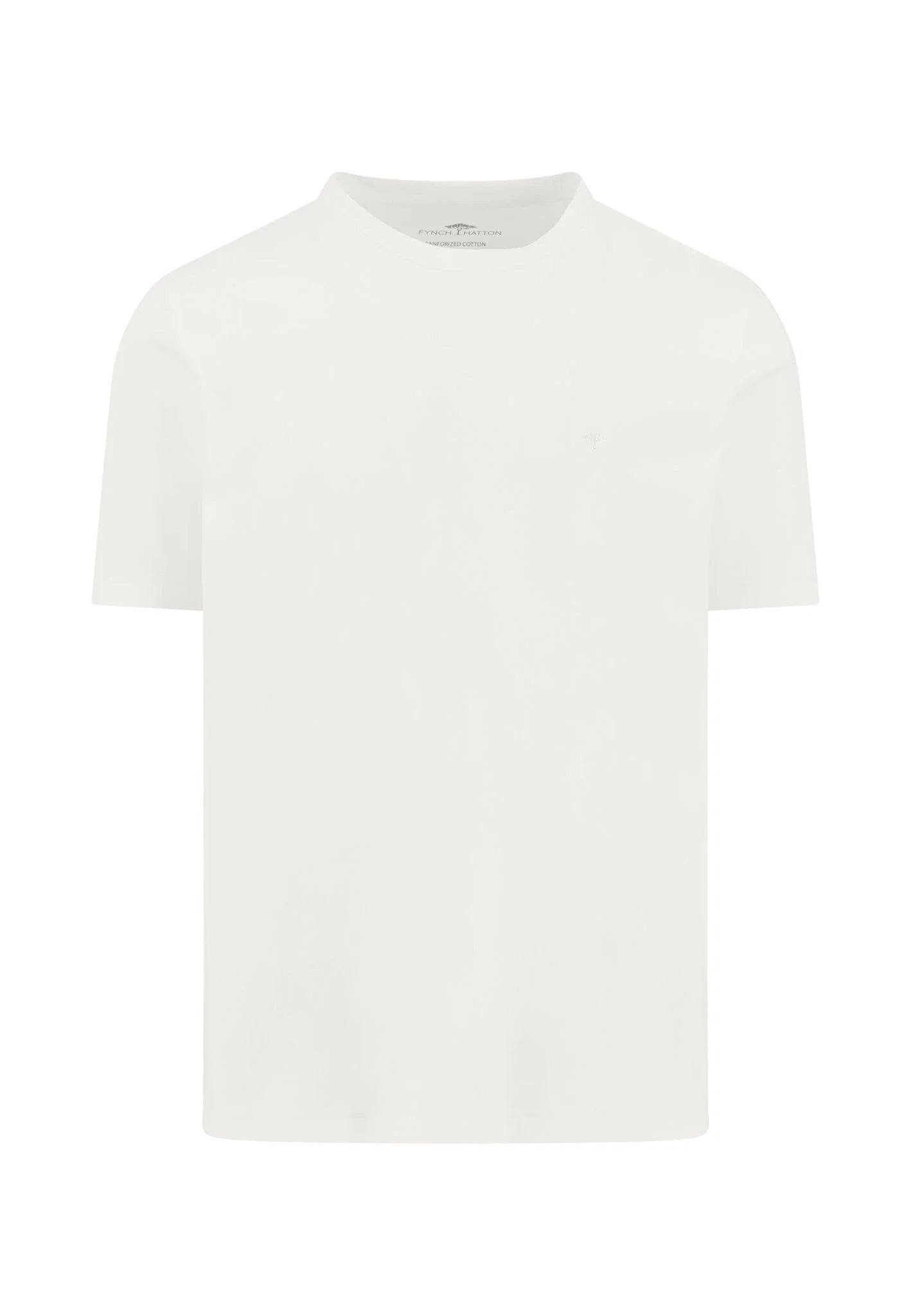 Fynch Hatton Round Neck Cotton T-Shirt - Off White