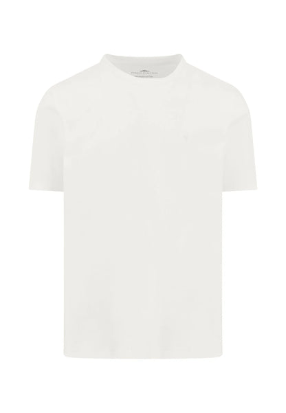 Fynch Hatton Round Neck Cotton T-Shirt - Off White