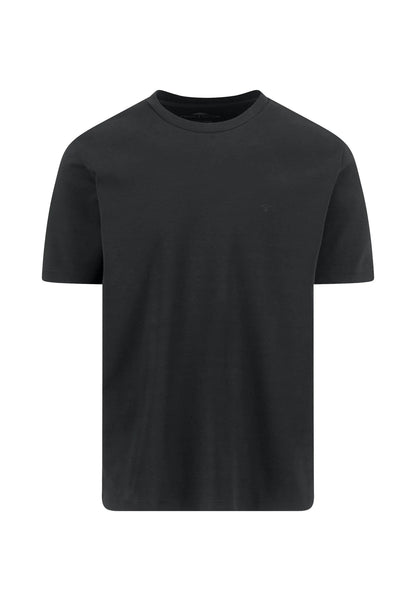 Fynch Hatton Cotton Round Neck T-Shirt  - Black