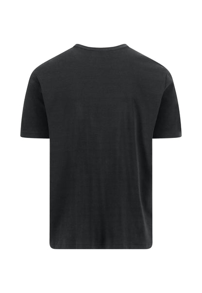 Fynch Hatton Cotton Round Neck T-Shirt  - Black