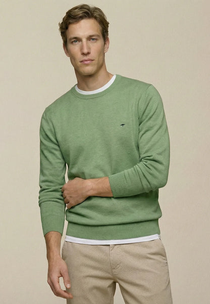 Fynch Hatton Round Neck Knit - Avocado