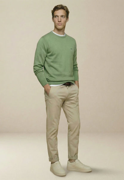 Fynch Hatton Round Neck Knit - Avocado