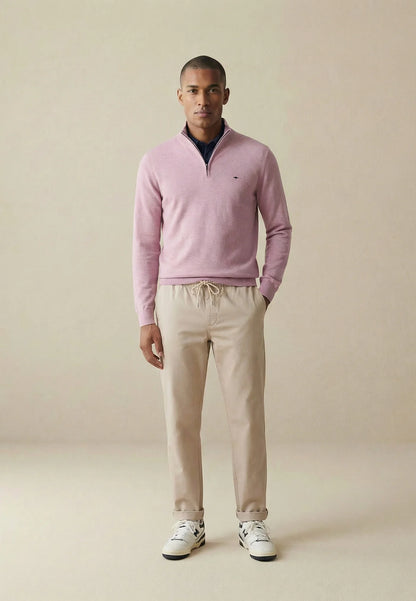 Fynch Hatton Superfine Troyer Zip - Magnolia