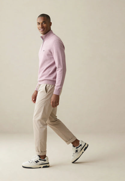 Fynch Hatton Superfine Troyer Zip - Magnolia