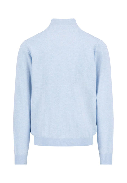 Fynch Hatton 1/4 Zip Troyer Jumper - New Breeze Blue