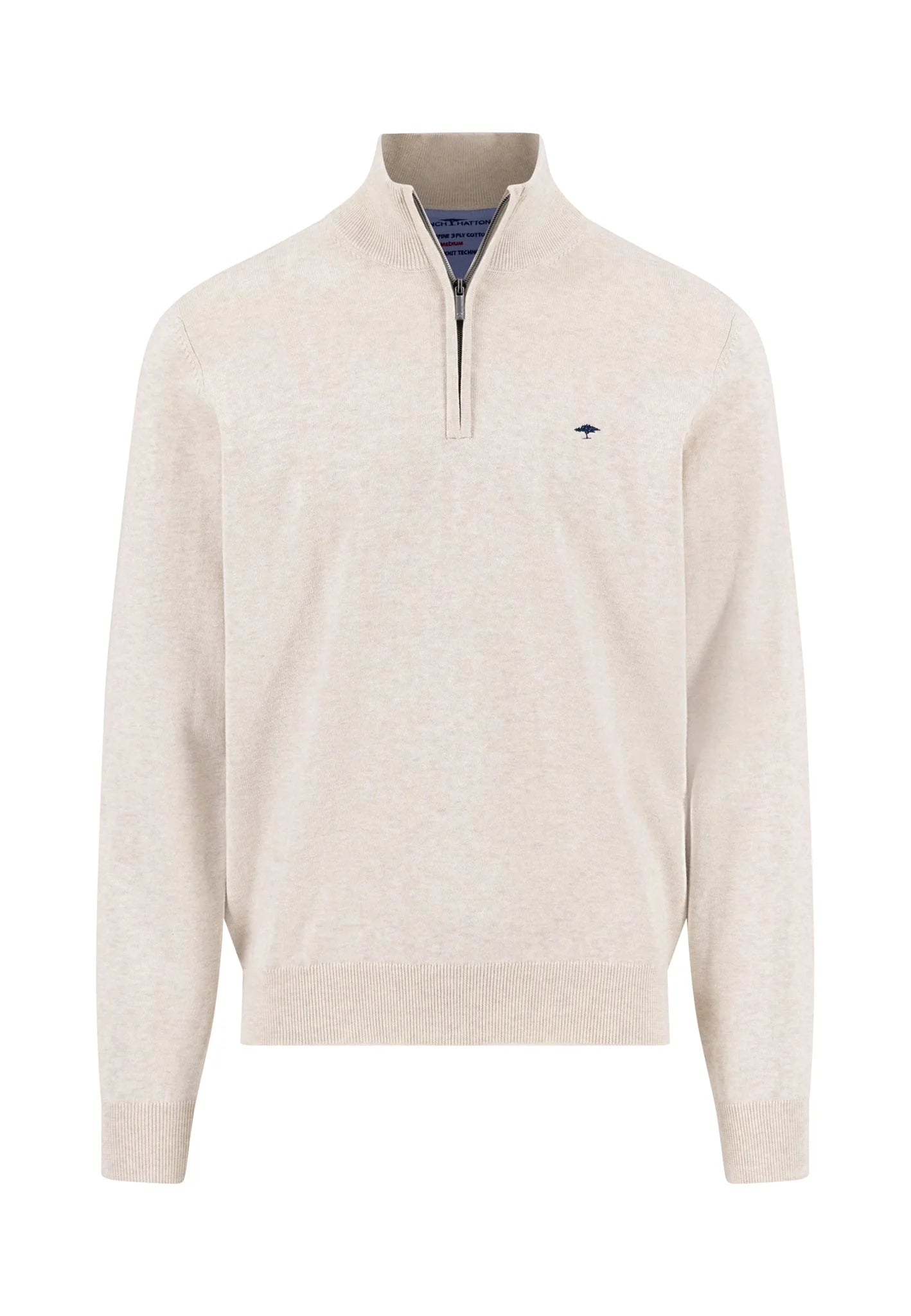 Fynch Hatton Troyer 1/4 Zip Jumper - Off White